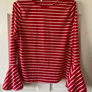 Striped bell sleeve blouse (Christmas!!)